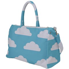 Clouds Blue Pattern Duffel Travel Bag