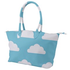 Clouds Blue Pattern Canvas Shoulder Bag by ConteMonfrey