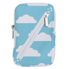 Clouds Blue Pattern Belt Pouch Bag (Small)