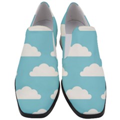 Clouds Blue Pattern Women Slip On Heel Loafers