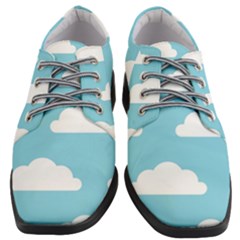 Clouds Blue Pattern Women Heeled Oxford Shoes