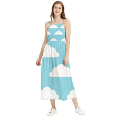 Clouds Blue Pattern Boho Sleeveless Summer Dress