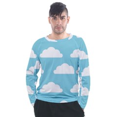 Clouds Blue Pattern Men s Long Sleeve Raglan Tee