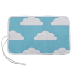 Clouds Blue Pattern Pen Storage Case (S)