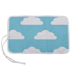 Clouds Blue Pattern Pen Storage Case (L)