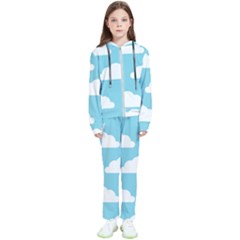 Clouds Blue Pattern Kids  Tracksuit