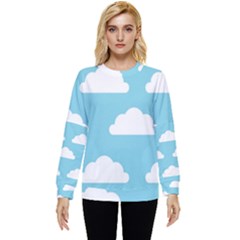 Clouds Blue Pattern Hidden Pocket Sweatshirt