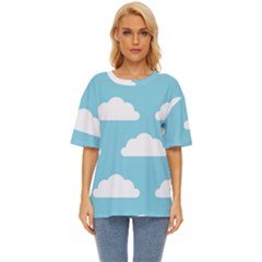 Clouds Blue Pattern Oversized Basic Tee