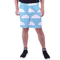 Clouds Blue Pattern Men s Pocket Shorts