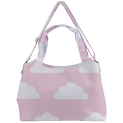 Clouds Pink Pattern   Double Compartment Shoulder Bag