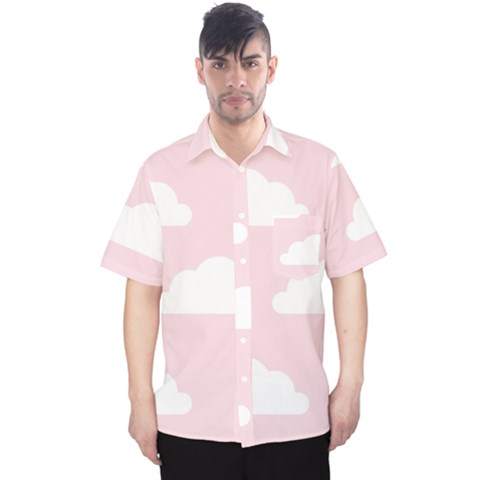 Clouds Pink Pattern   Men s Hawaii Shirt by ConteMonfrey