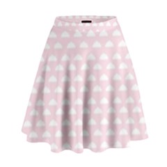 Little Clouds Pattern Pink High Waist Skirt by ConteMonfrey