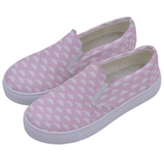 Little Clouds Pattern Pink Kids  Canvas Slip Ons by ConteMonfrey