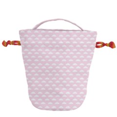 Little Clouds Pattern Pink Drawstring Bucket Bag by ConteMonfrey