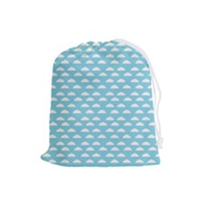 Little Clouds Blue  Drawstring Pouch (large) by ConteMonfrey