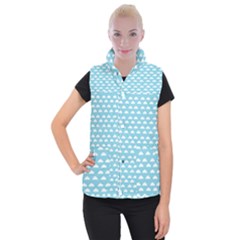 Little Clouds Blue  Women s Button Up Vest by ConteMonfrey