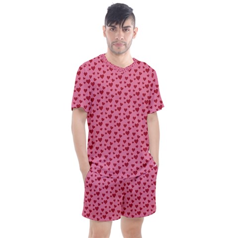 Cute Little Hearts Men s Mesh Tee And Shorts Set by ConteMonfrey