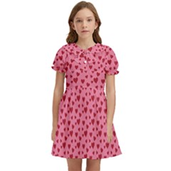 Cute Little Hearts Kids  Bow Tie Puff Sleeve Dress by ConteMonfrey