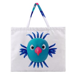 Fantasy 3d Bird Illustration 2 Zipper Large Tote Bag by dflcprintsclothing