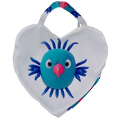 Fantasy 3d Bird Illustration 2 Giant Heart Shaped Tote