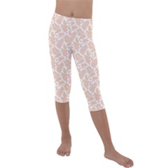 Delicated Leaves Kids  Lightweight Velour Capri Leggings  by ConteMonfrey