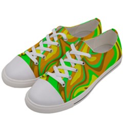 Groovy Wavy Pattern Colorful Pattern Women s Low Top Canvas Sneakers by Wegoenart