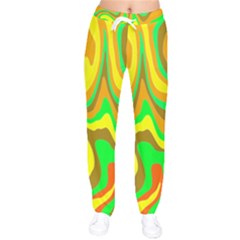 Groovy Wavy Pattern Colorful Pattern Women Velvet Drawstring Pants