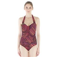 Shapes Shape Spiral Pattern Swirls Swril Halter Swimsuit by Wegoenart