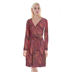 Shapes Shape Spiral Pattern Swirls Swril Long Sleeve Velvet Front Wrap Dress by Wegoenart