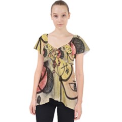 Puzzle Abstract Drawing Mysterious Lace Front Dolly Top