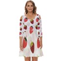 Strawberry Fruit Pattern Background Shoulder Cut Out Zip Up Dress View1