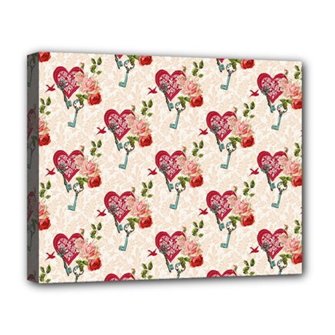 Key To The Heart Deluxe Canvas 20  X 16  (stretched) by ConteMonfrey