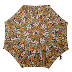 Background-santaclaus-gift-christmas Hook Handle Umbrellas (large) by nateshop