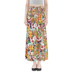 Background-santaclaus-gift-christmas Full Length Maxi Skirt by nateshop