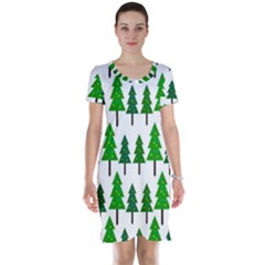 Chrismas Tree Greeen Short Sleeve Nightdress by nateshop