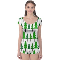 Chrismas Tree Greeen Boyleg Leotard  by nateshop