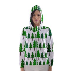 Chrismas Tree Greeen Women s Hooded Windbreaker by nateshop