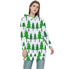 Chrismas Tree Greeen Women s Long Oversized Pullover Hoodie by nateshop