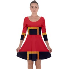 Christmas-acessories,santaclaus Quarter Sleeve Skater Dress by nateshop