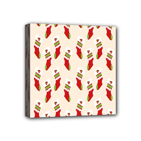 Christmas-background-christmas-stockings Mini Canvas 4  x 4  (Stretched)