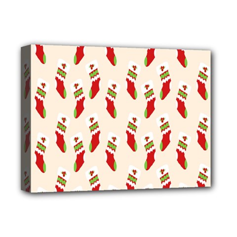 Christmas-background-christmas-stockings Deluxe Canvas 16  x 12  (Stretched) 