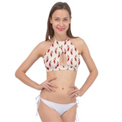 Christmas-background-christmas-stockings Cross Front Halter Bikini Top