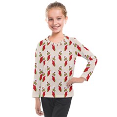 Christmas-background-christmas-stockings Kids  Long Mesh Tee