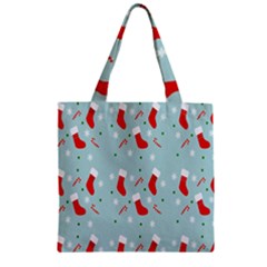 Christmas-pattern -christmas-stockings Zipper Grocery Tote Bag by nateshop