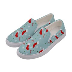 Christmas-pattern -christmas-stockings Women s Canvas Slip Ons by nateshop