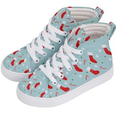 Christmas-pattern -christmas-stockings Kids  Hi-top Skate Sneakers by nateshop