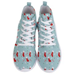 Christmas-pattern -christmas-stockings Men s Lightweight High Top Sneakers by nateshop