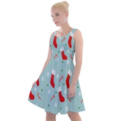 Christmas-pattern -christmas-stockings Knee Length Skater Dress by nateshop