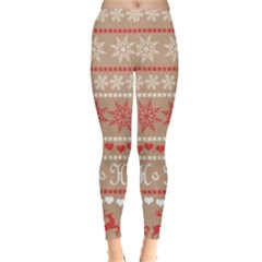 Christmas-pattern-background Leggings  by nateshop