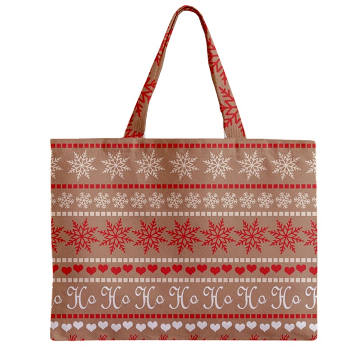 Christmas-pattern-background Zipper Mini Tote Bag